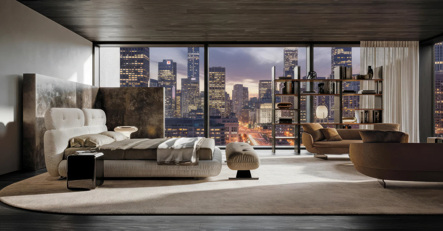 Weston Fabric Bed with Padded Headboard