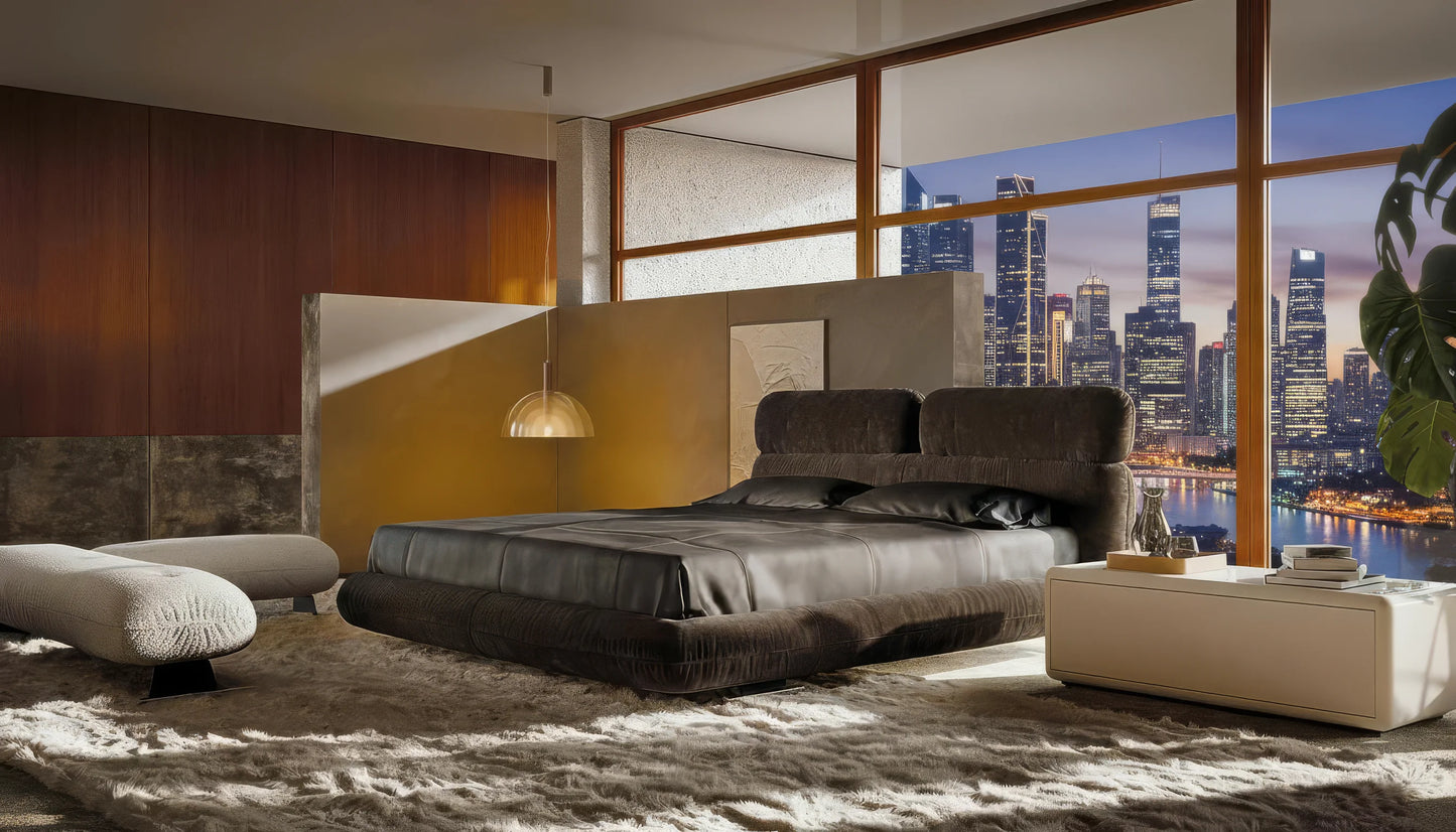 Weston Fabric Bed with Padded Headboard